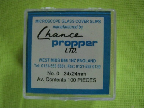 Chance-Propper-Microscope-Cover-Slips-Glass-24mm-x-24mm-1000pcs-e1386593684437 لامل 24 در 24 1000 تایی ساخت انگلستان - تصویر 1