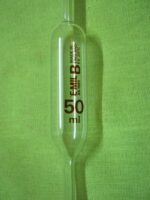 پیپت شیشه ای حبابدار ( پیپت ژوژه) 50 میلی لیتری کلاس B مارک E-MIL ساخت انگلستان